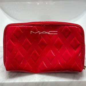 MAC Cosmetics Glossy Red Quilted Cosmetic Bag